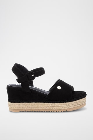 Sandalen met Sleehak - Zwart