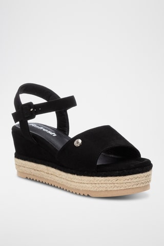 Sandalen met Sleehak - Zwart