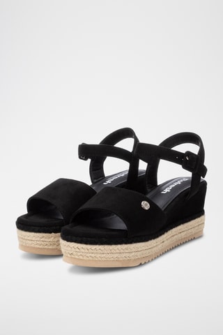 Sandalen met Sleehak - Zwart
