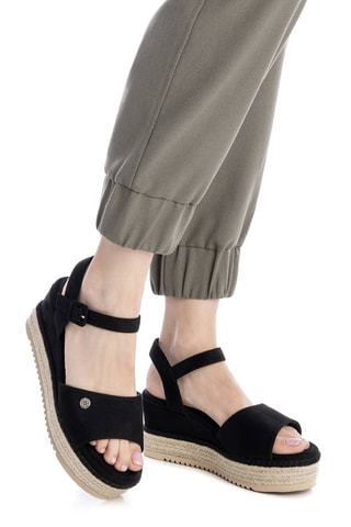 Sandalen met Sleehak - Zwart