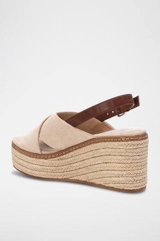 Sandalen met Sleehak - Beige