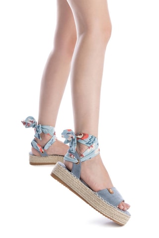 Platform Jeans Sandalen - Blauw