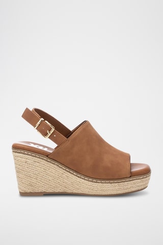 Sandalen met Sleehak - Camel