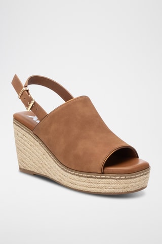Sandalen met Sleehak - Camel