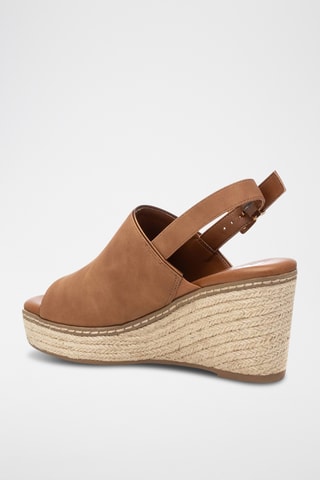 Sandalen met Sleehak - Camel