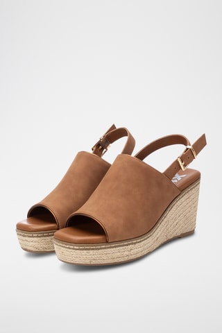 Sandalen met Sleehak - Camel
