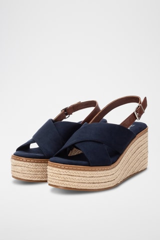 Sandalen met Sleehak - Marineblauw