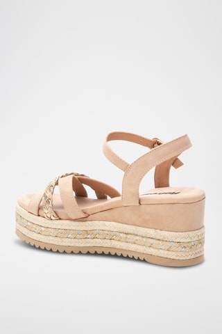 Sandalen met Sleehak - Nude