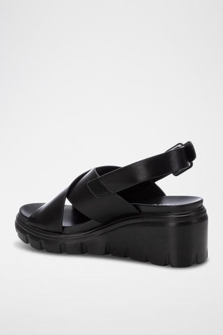 Sandalen met Sleehak - Zwart