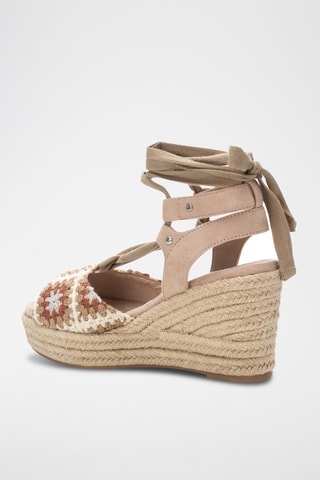 Sandalen met Sleehak - Beige