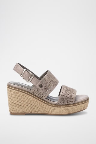 Sandalen met Sleehak - Zilverkleurig