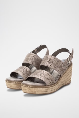 Sandalen met Sleehak - Zilverkleurig