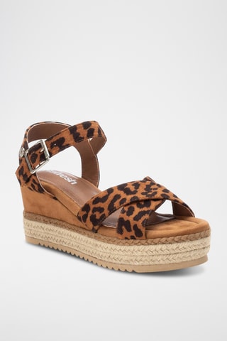 Sandalen met Sleehak - Camel