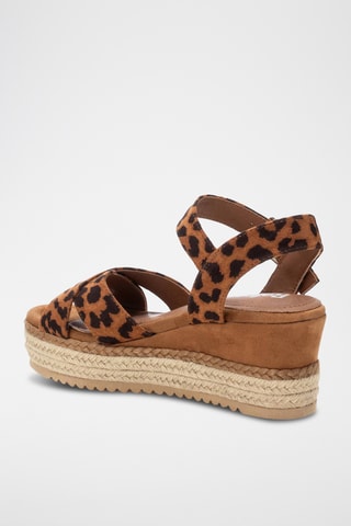 Sandalen met Sleehak - Camel