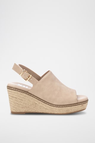 Sandalen met Sleehak - Beige