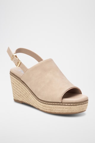 Sandalen met Sleehak - Beige