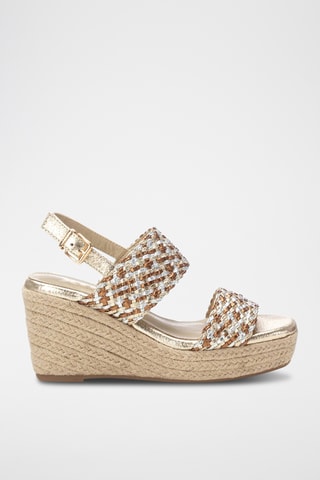 Sandalen met Sleehak - Goudkleurig en Zilverkleurig