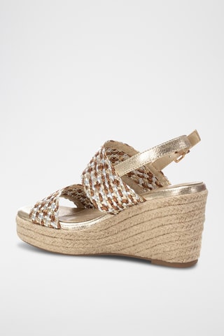 Sandalen met Sleehak - Goudkleurig en Zilverkleurig