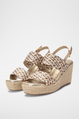 Sandalen met Sleehak - Goudkleurig en Zilverkleurig