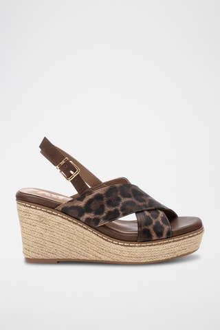 Sandalen met Sleehak - Taupe