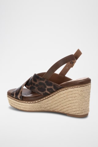 Sandalen met Sleehak - Taupe