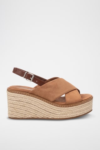 Sandalen met Sleehak - Camel
