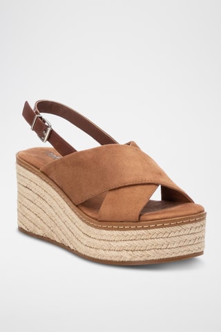 Sandalen met Sleehak - Camel