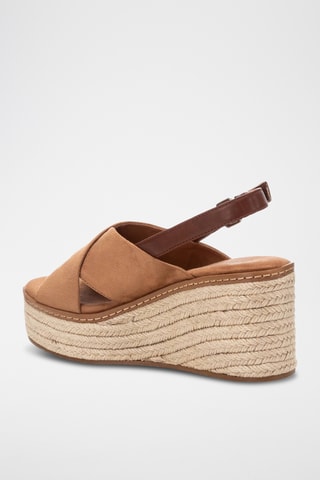 Sandalen met Sleehak - Camel