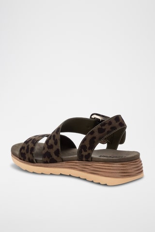 Sandalen met Sleehak - kaki