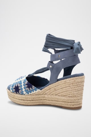 Sandalen met Sleehak - Kobaltblauw