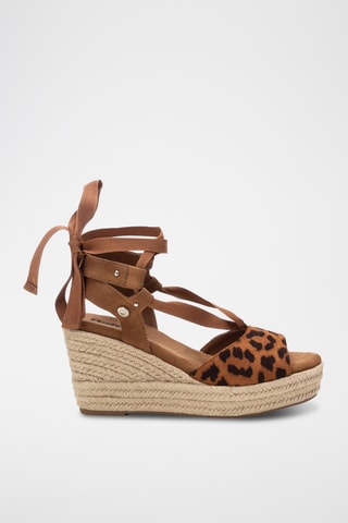 Sandalen met Sleehak - Camel