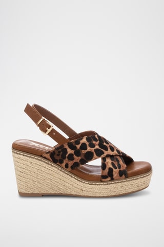 Sandalen met Sleehak - Camel