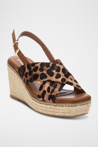 Sandalen met Sleehak - Camel