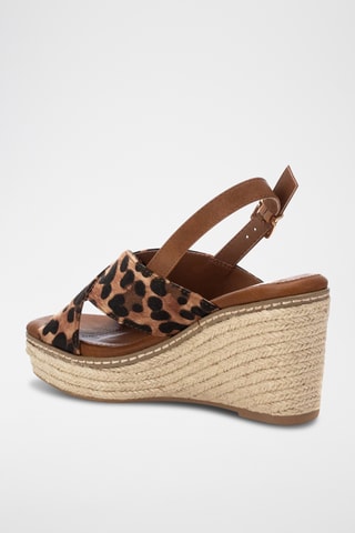 Sandalen met Sleehak - Camel