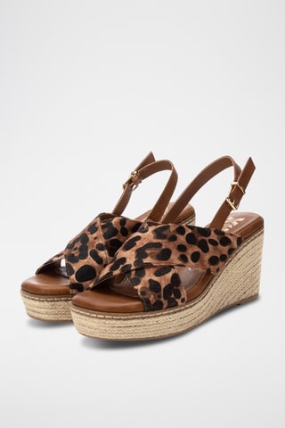 Sandalen met Sleehak - Camel