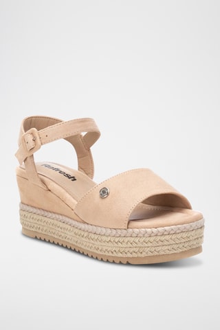 Sandalen met Sleehak - Beige