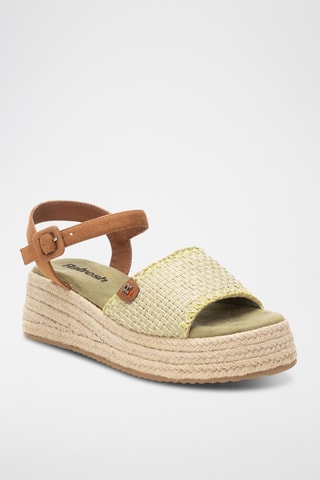 Sandalen met Sleehak - Kaki 