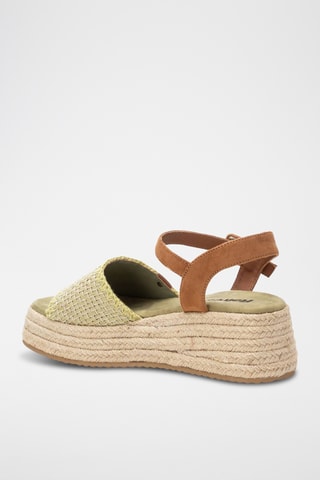 Sandalen met Sleehak - Kaki 