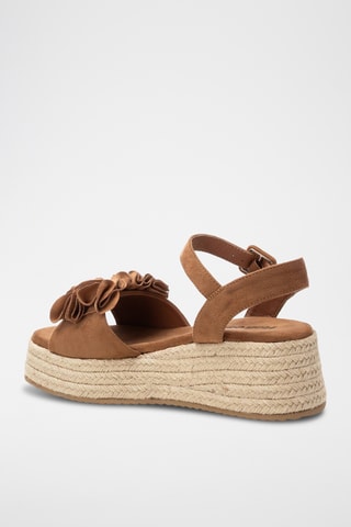 Sandalen met Sleehak - Camel
