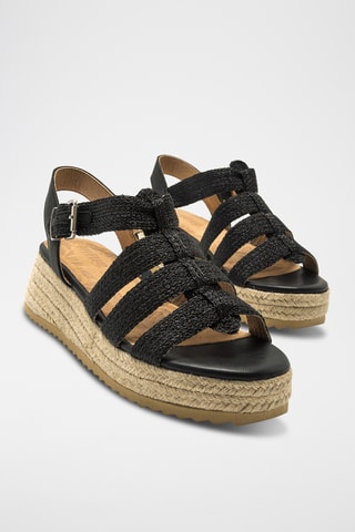 Sandalen met Sleehak Lydia - Zwart 