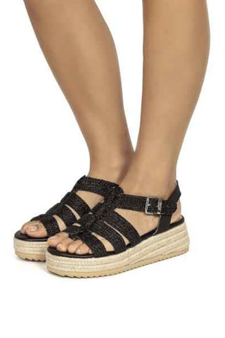 Sandalen met Sleehak Lydia - Zwart 