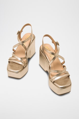 Sandalen met Sleehak Lizzy - Goudkleurig