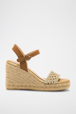 Sandalen met Sleehak Louisa S - Goudkleurig en Camel