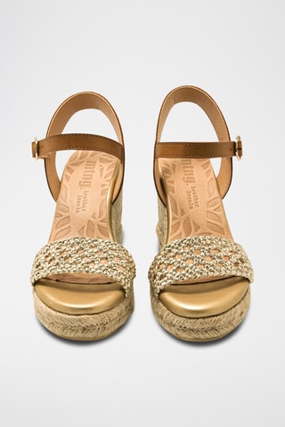 Sandalen met Sleehak Louisa S - Goudkleurig en Camel