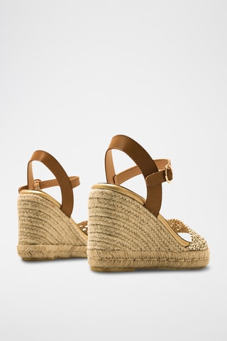 Sandalen met Sleehak Louisa S - Goudkleurig en Camel