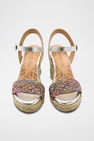 Sandalen met Sleehak Louisa S - Fuchsia en Zilverkleurig