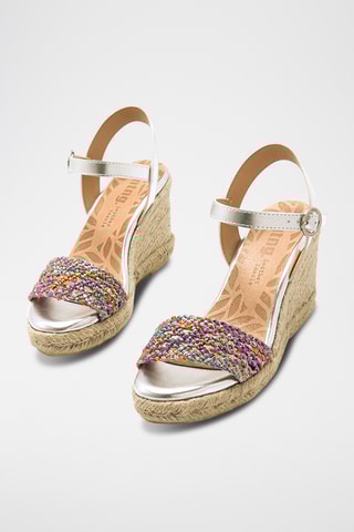 Sandalen met Sleehak Louisa S - Fuchsia en Zilverkleurig