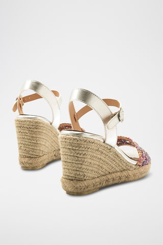 Sandalen met Sleehak Louisa S - Fuchsia en Zilverkleurig