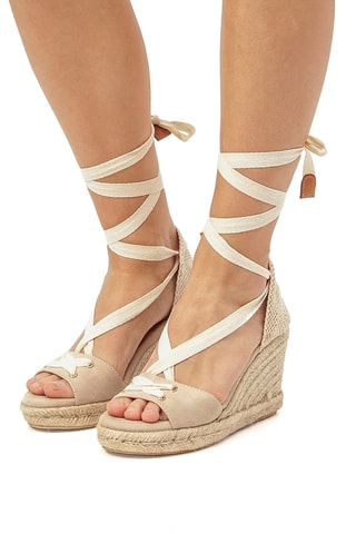 Sandalen met Sleehak Louisa S - Taupe