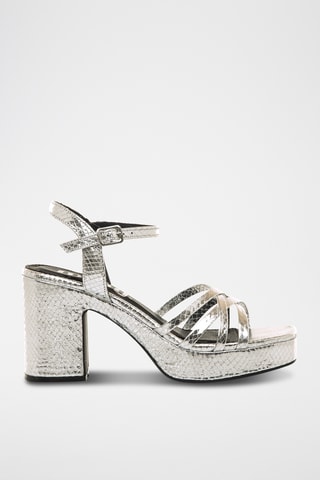 Sandalen met Hak Britt - Zilverkleurig